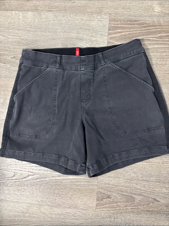 SPANX Pants - SPANX Charcoal Gray Twill High-Waist Pull on Shorts Tummy Control Size Large